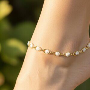 "Elegant Handmade Anklet – Delicate Jewelry for Women, MAR091265